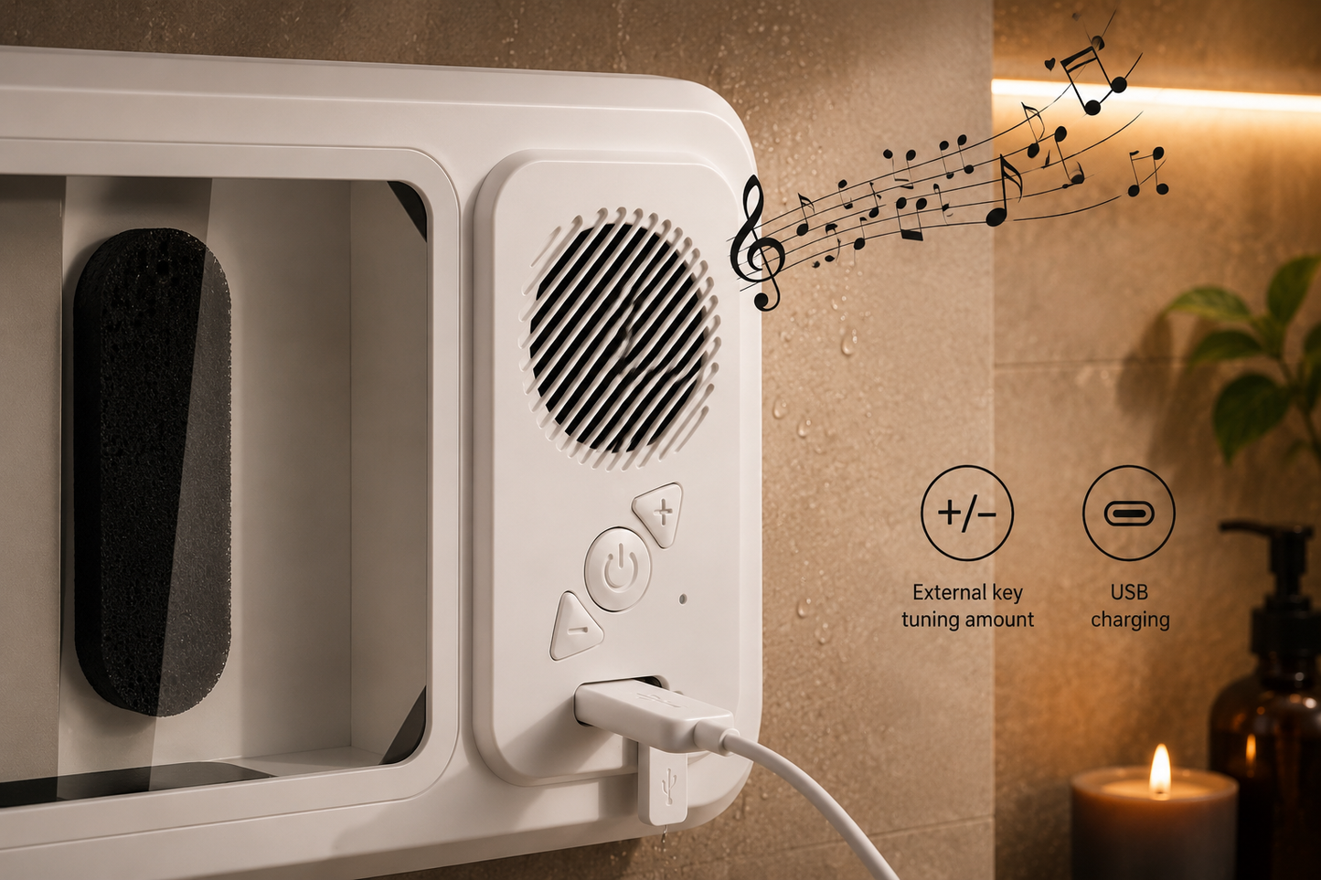 ShowerWave™ Waterproof Bluetooth Speaker & Phone Holder